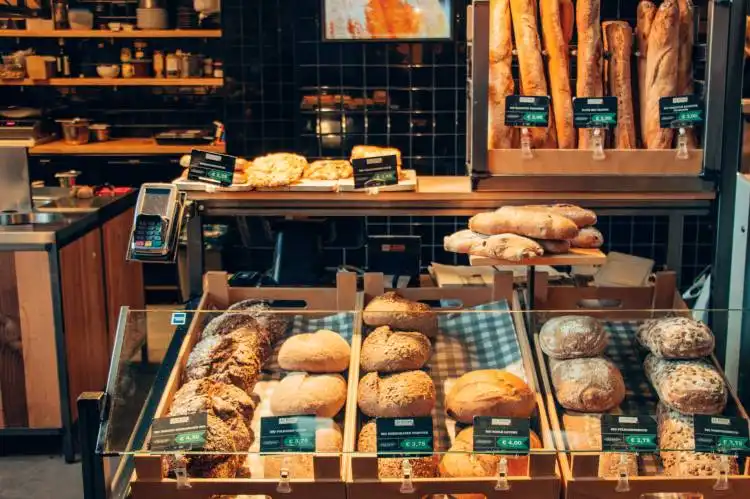 assorted bread store display
