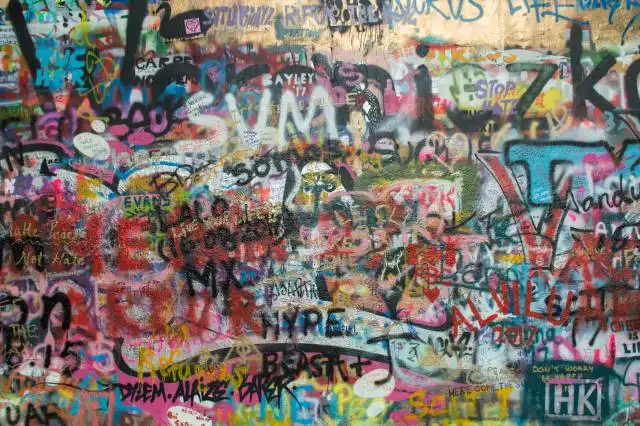 wall with paints