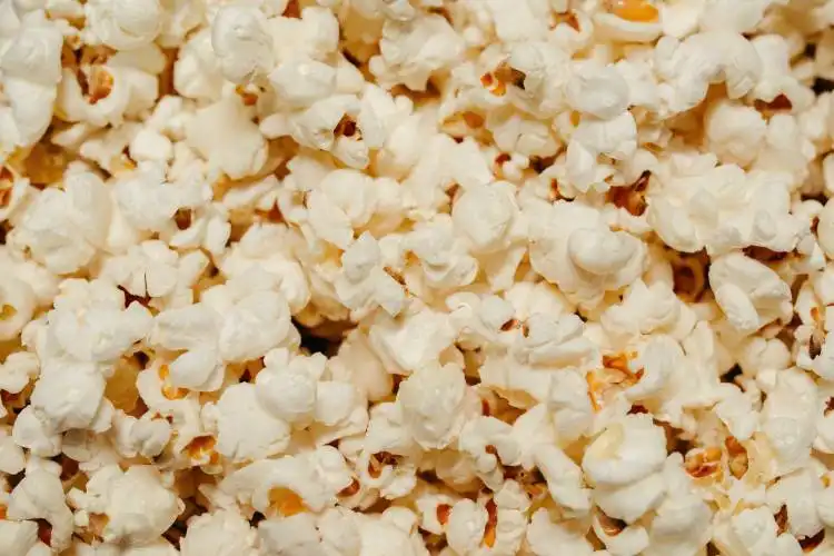 a close up of a bowl of popcorn
