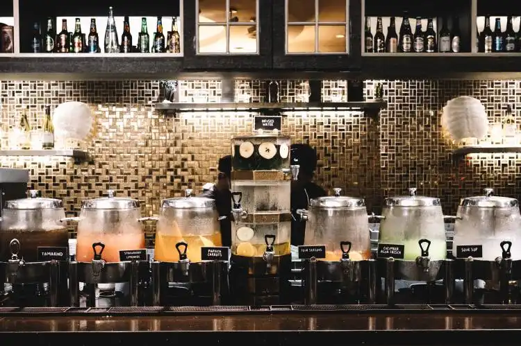 beverage dispensers inside room