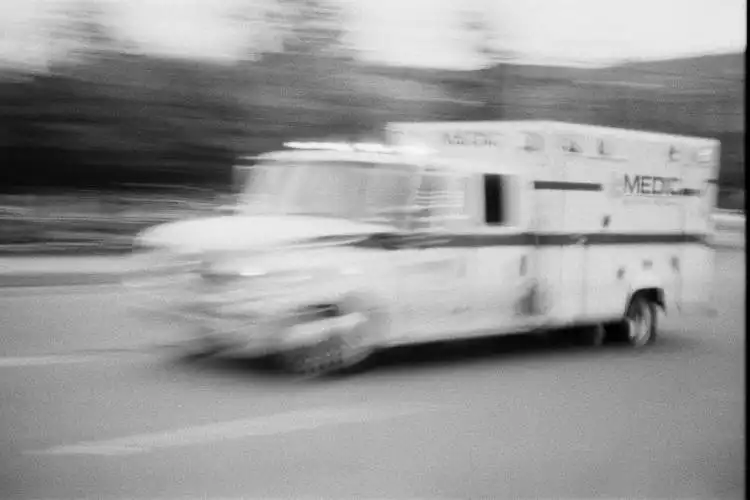 medic van on road