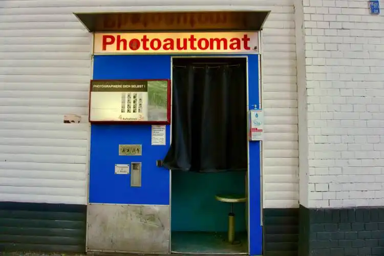 a blue door with a black curtain on it