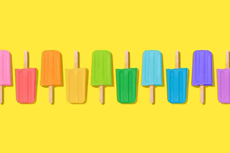 a row of popsicles sitting on top of each other