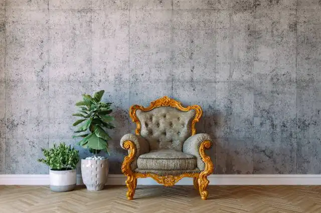 3d vintage arm chair interior render