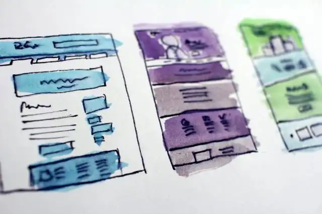 prototype drawings of website pages